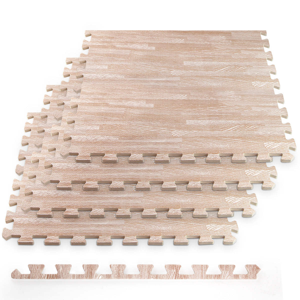 Light Oak Foam Floor Tiles - Unboxed