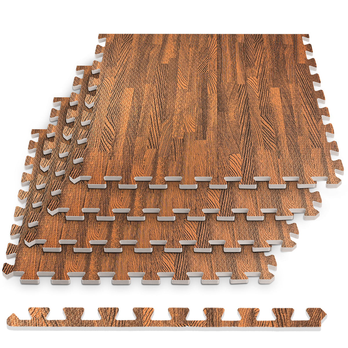 Dark Oak Foam Floor Tiles - Unboxed