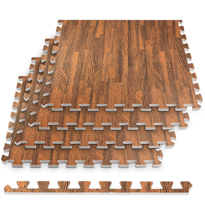 Dark Oak Foam Floor Tiles - Unboxed