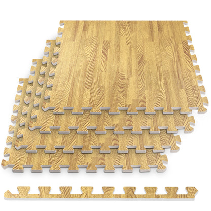 Medium Oak Foam Floor Tiles - Unboxed