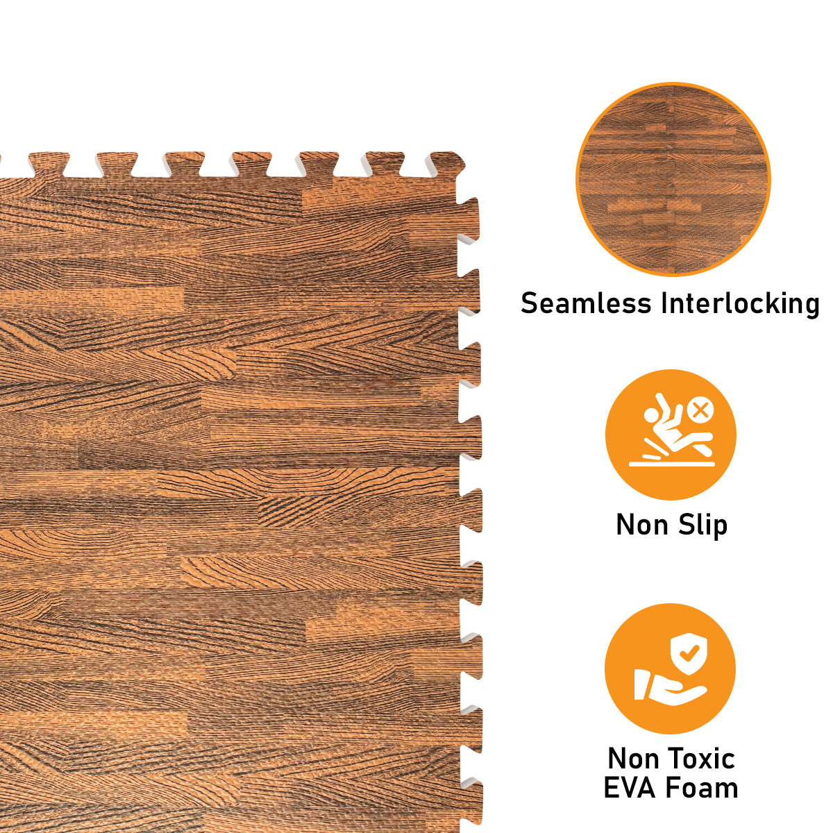 Dark Oak Foam Floor Tiles - Unboxed