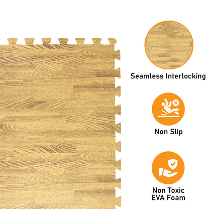 Medium Oak Foam Floor Tiles - Unboxed
