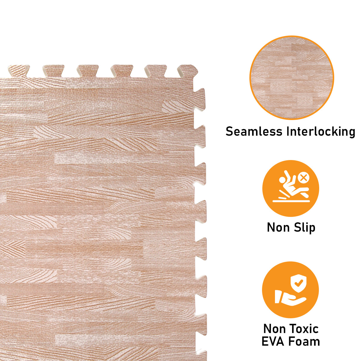 Light Oak Foam Floor Tiles - Unboxed