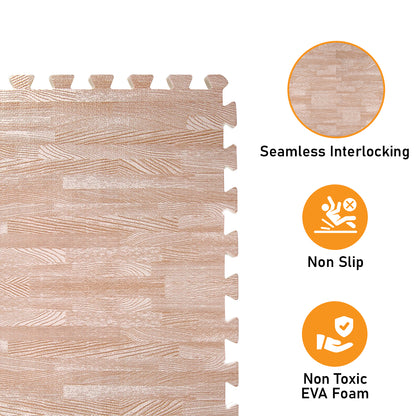 Light Oak Foam Floor Tiles - Unboxed