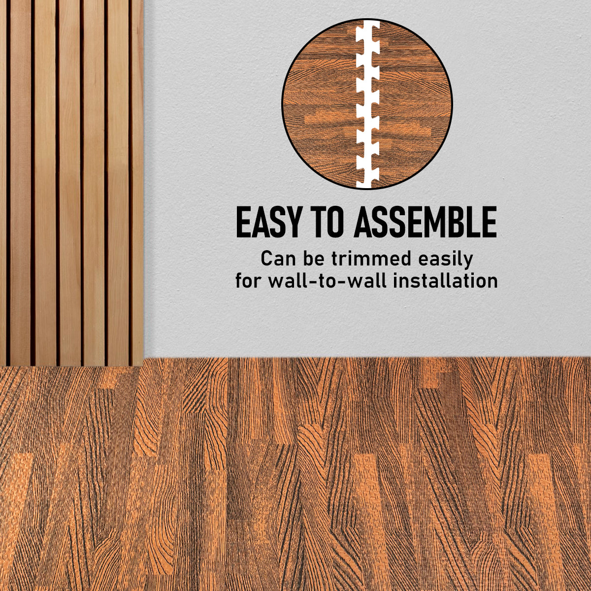 Dark Oak Foam Floor Tiles - Unboxed