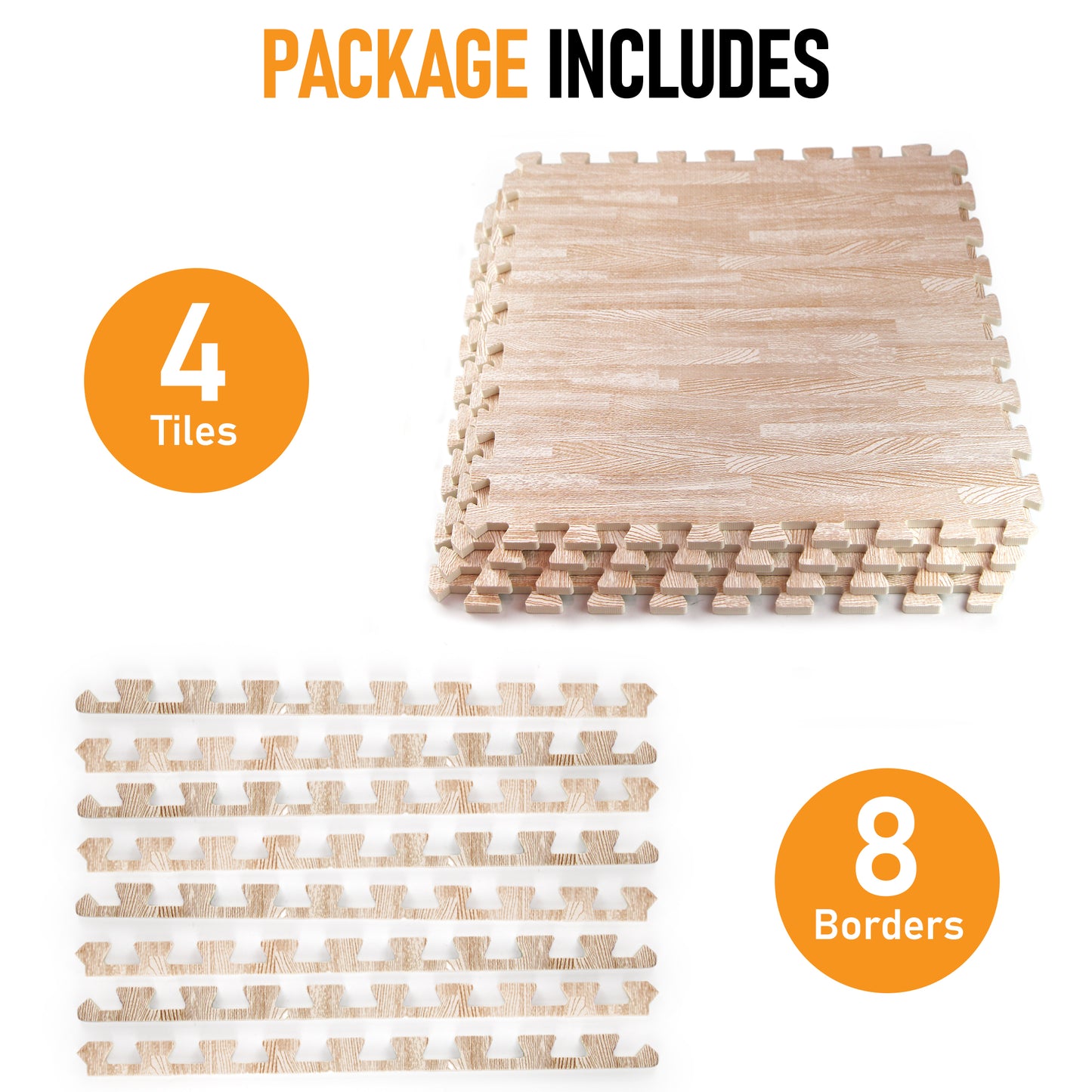 Light Oak Foam Floor Tiles - Unboxed