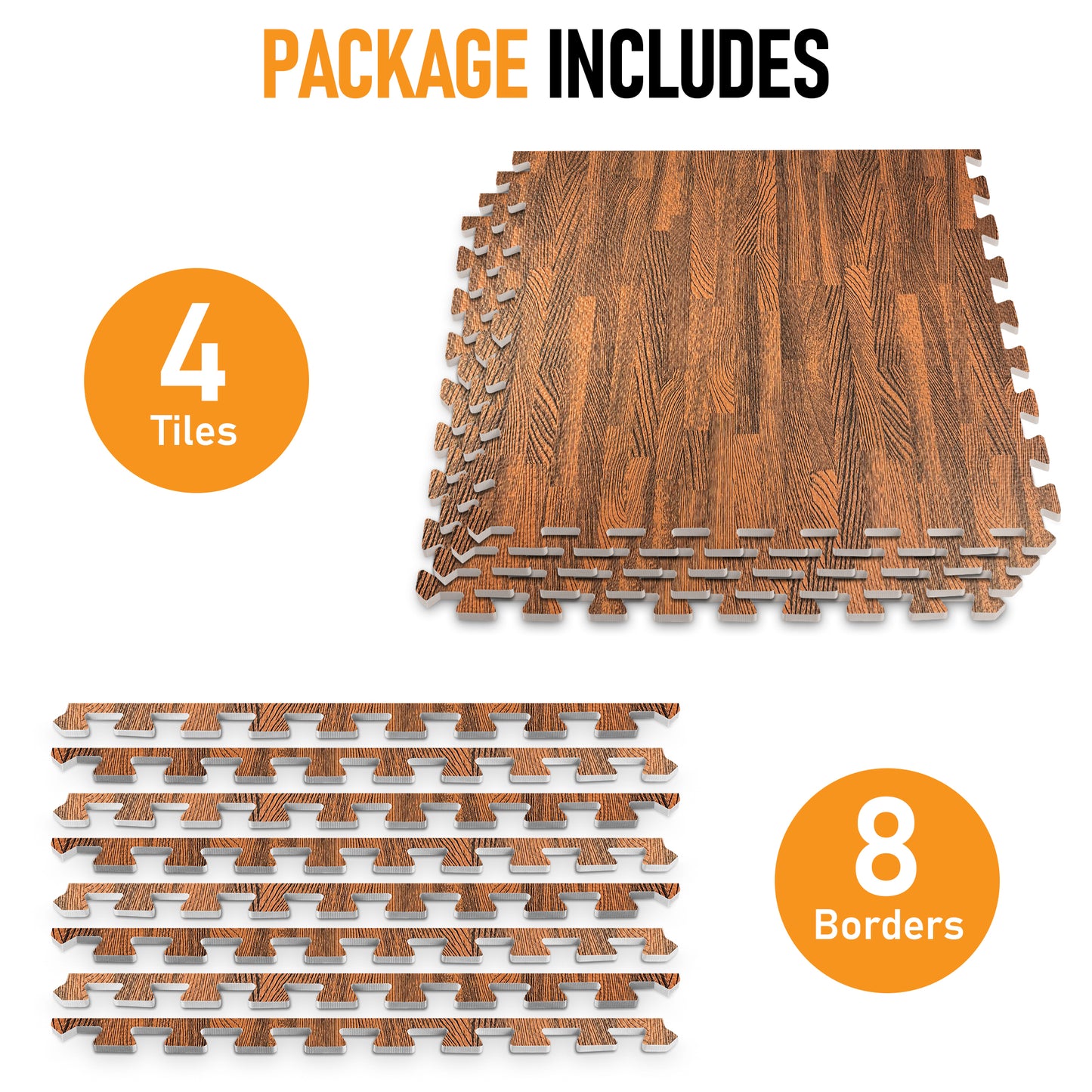 Dark Oak Foam Floor Tiles - Unboxed