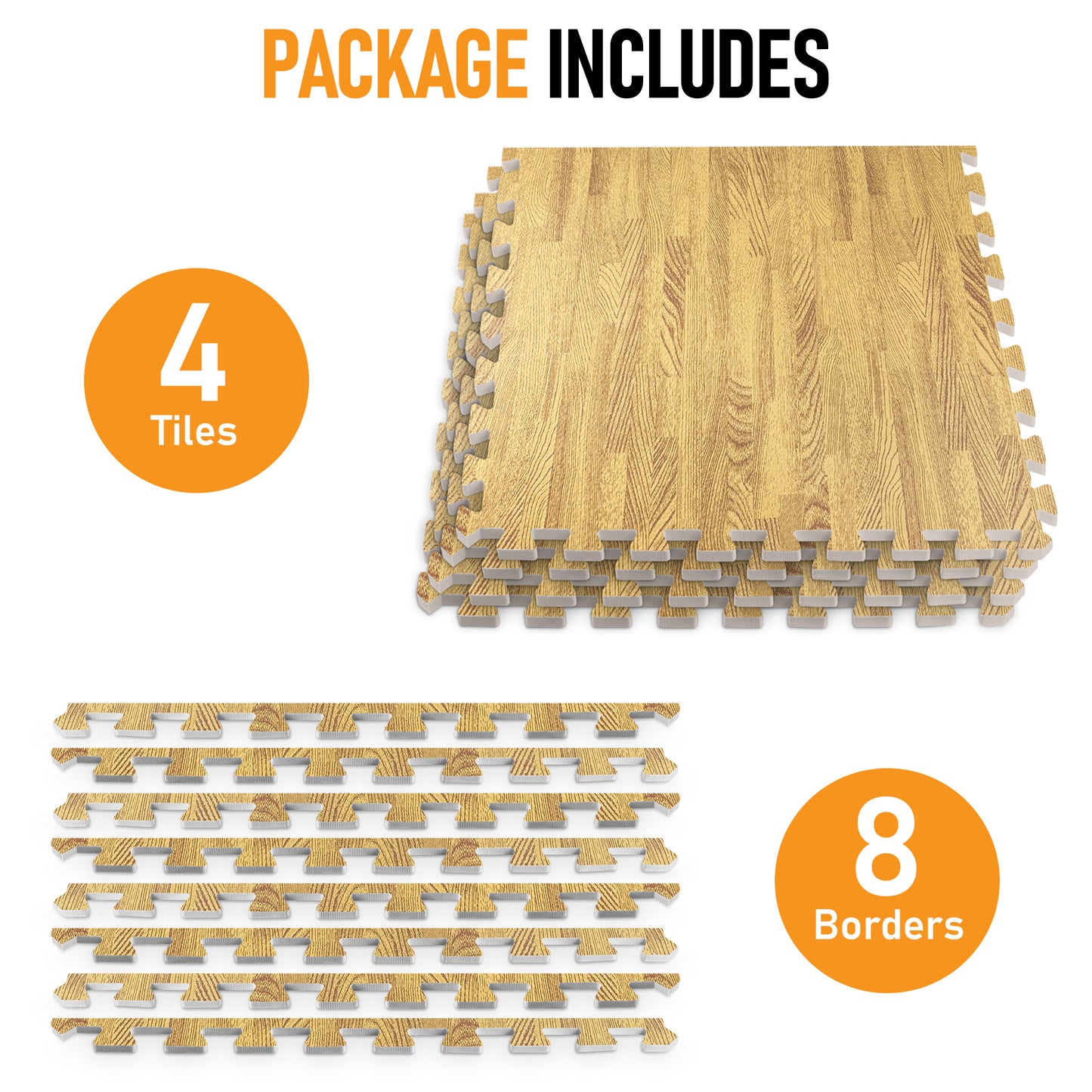 Medium Oak Foam Floor Tiles - Unboxed