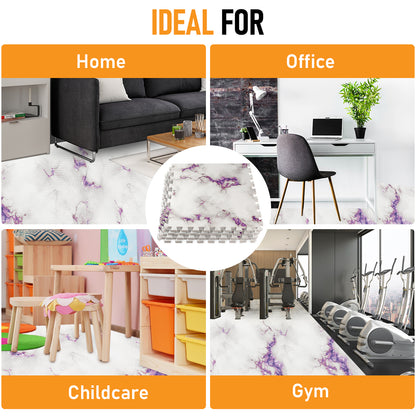 purple marble foam floor tiles