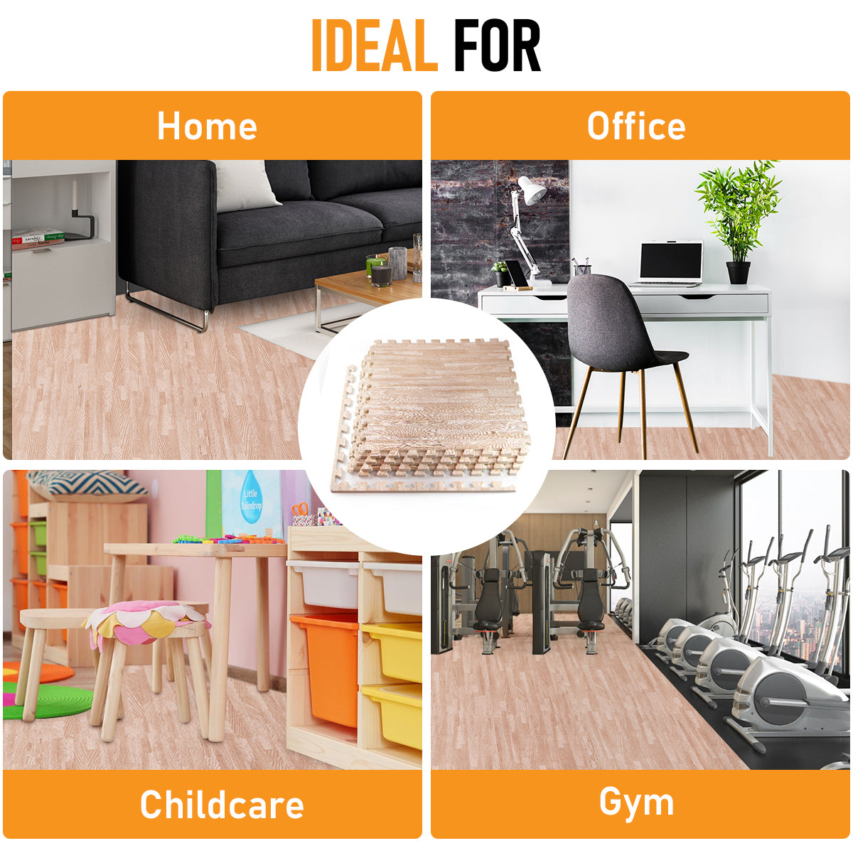 Light Oak Foam Floor Tiles - Unboxed