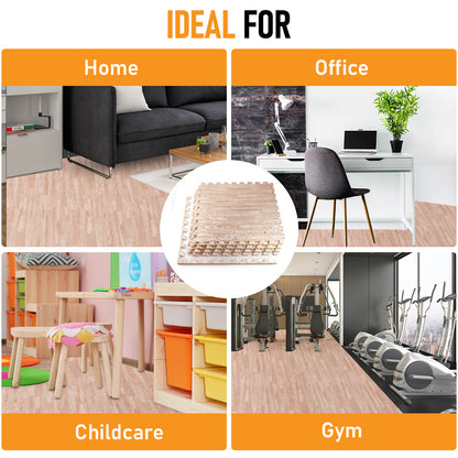 Light Oak Foam Floor Tiles - Unboxed