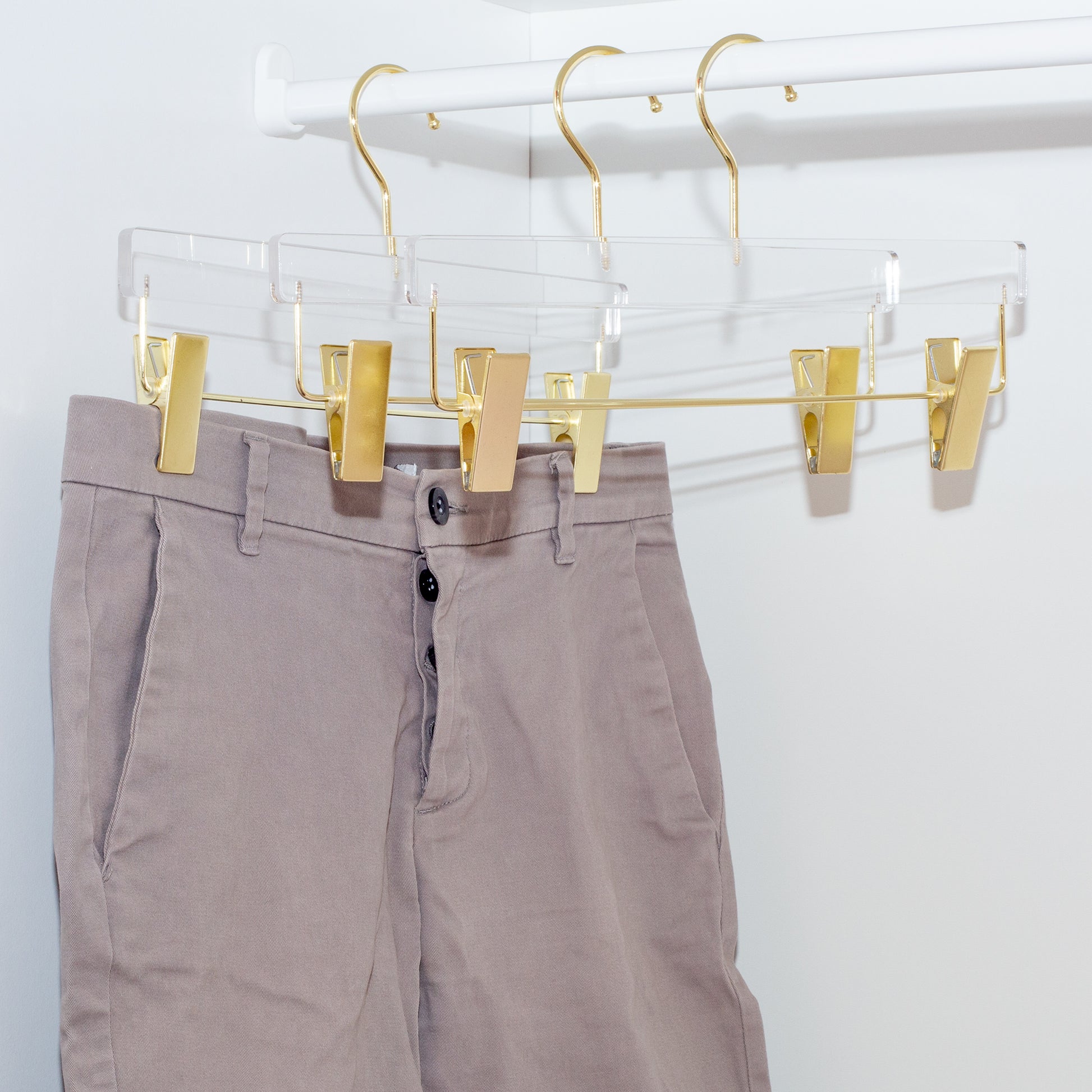 Acrylic Skirt & Pant Hanger with Bar & Clip
